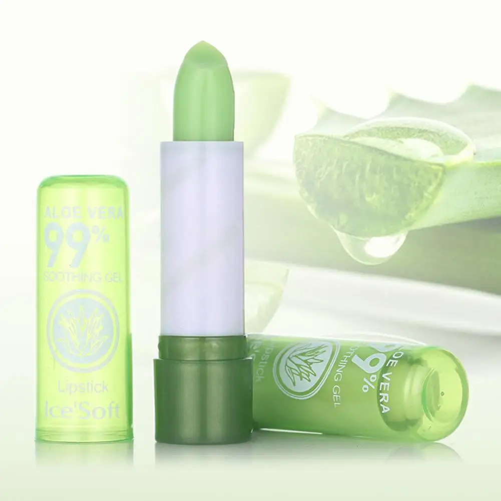 Moisture Lip Balm Aloe Vera Natural Lipbalm Temperature Changed Color Lipstick Long Lasting Nourish Lips Care Makeup 1PC