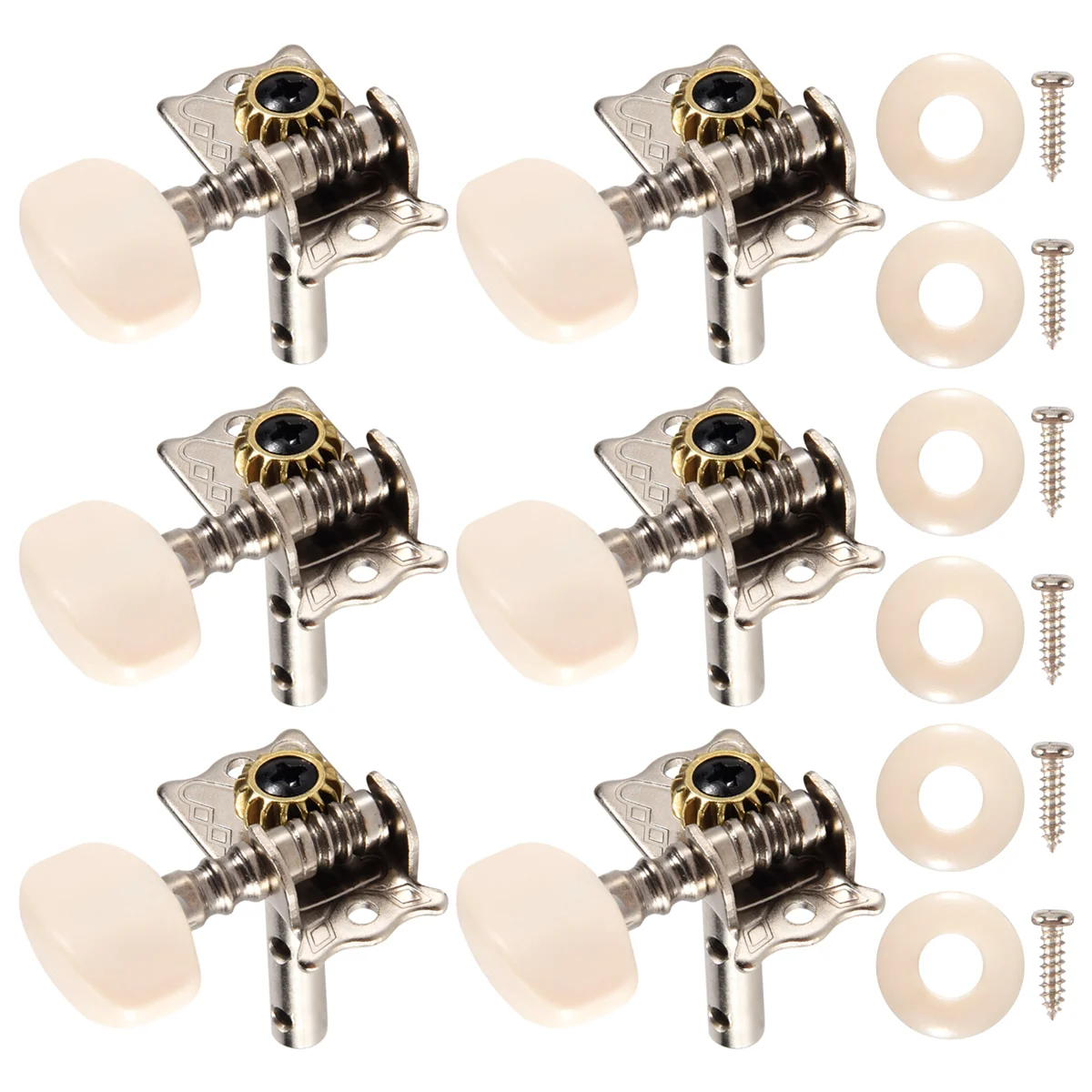 6 ชิ้นกีตาร์อะคูสติก String Tuning Peg จูนเนอร์หัวเครื่อง