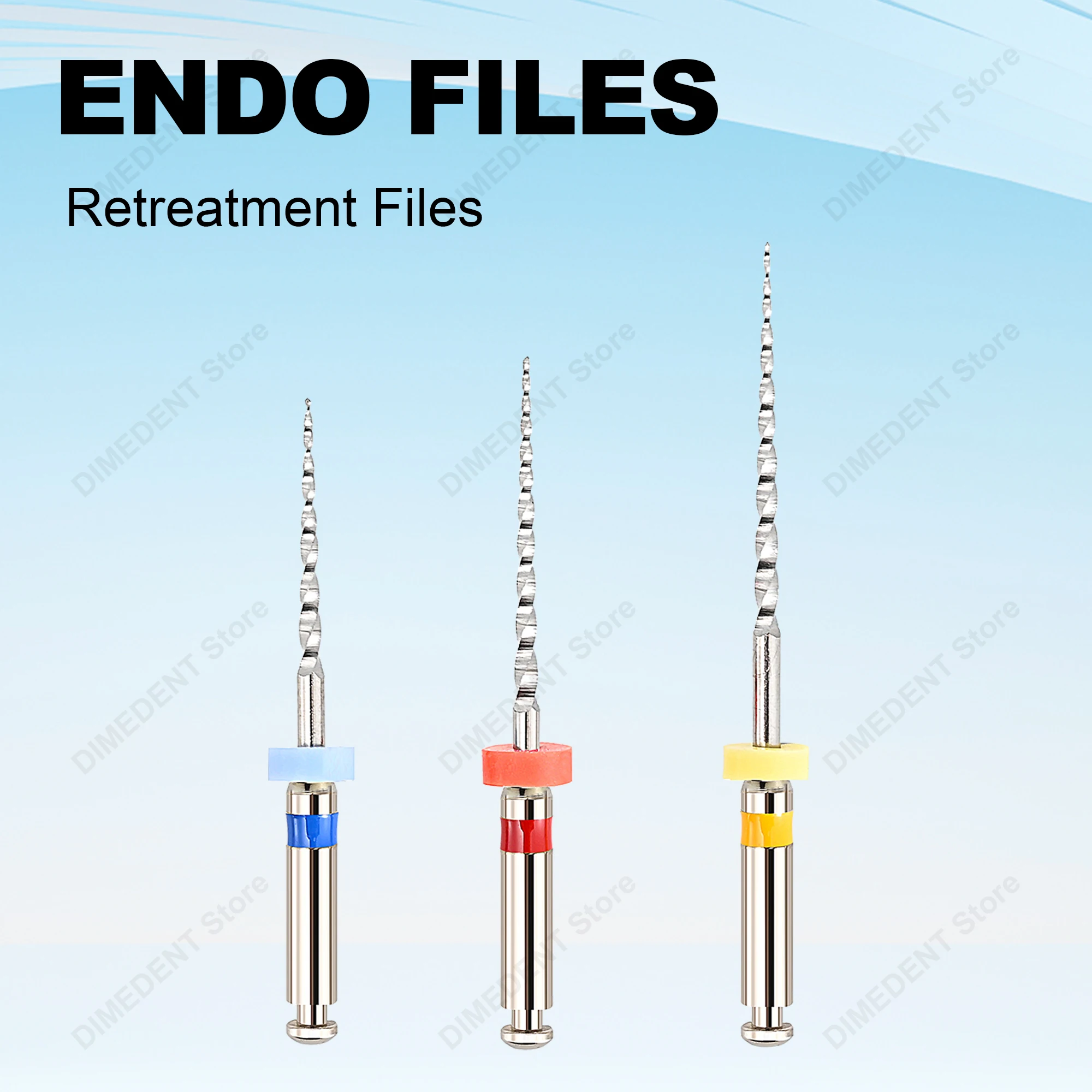 3Pcs/Box 16/18/22mm Endo Files Dental Retreatment Root Canal Rotary Files For Filling Material Removal Dentist Endodontic Files