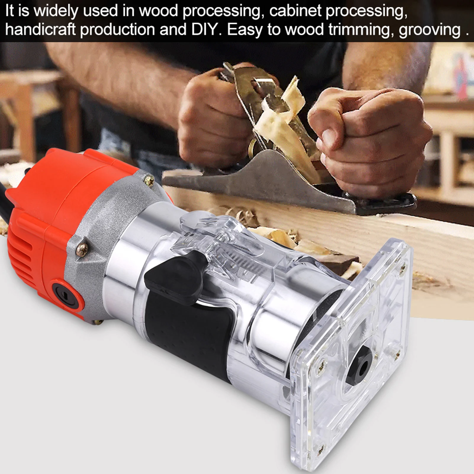 

30000R/MIN Electric Hand Trimmer Wood Laminator Router Tool Set Electric Hand Trimmer Woodworking Tools Electric Wood Trimmer