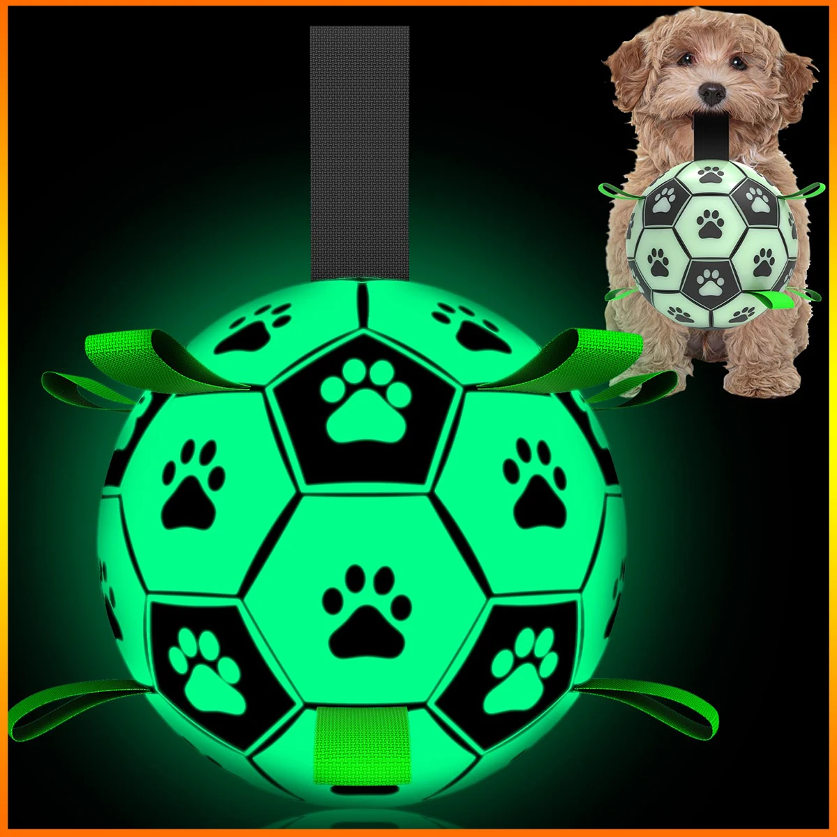 Indoor Outdoor Light Up Dog toy Ball water proof Interactive Glow in The Dark Dog Toys for Small & Medium Dogs Birthday Gifts