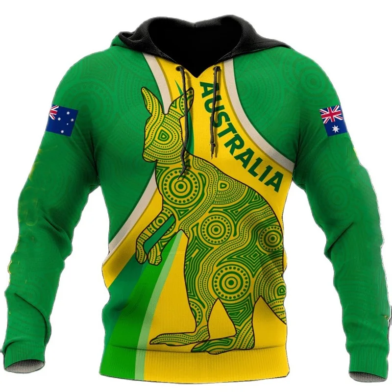 Australia Flag Hoodie Men's Oversized Pullover Sweatshirt Clothes Spring Autumn New In Casual Sport Tracksuit Tops Streetwear