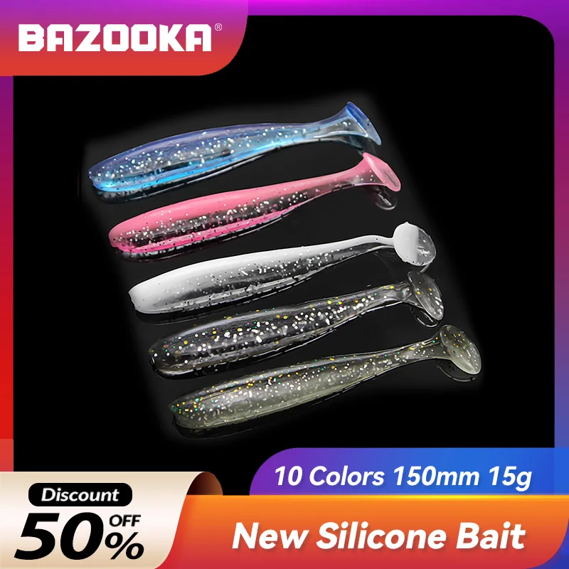 

Fishing Lure Bazooka 1.2g/2g/4g/9g/15g Silicone T Tail Artificial Swimbait Wobbler Soft Baits Shad Pike Bass Carp