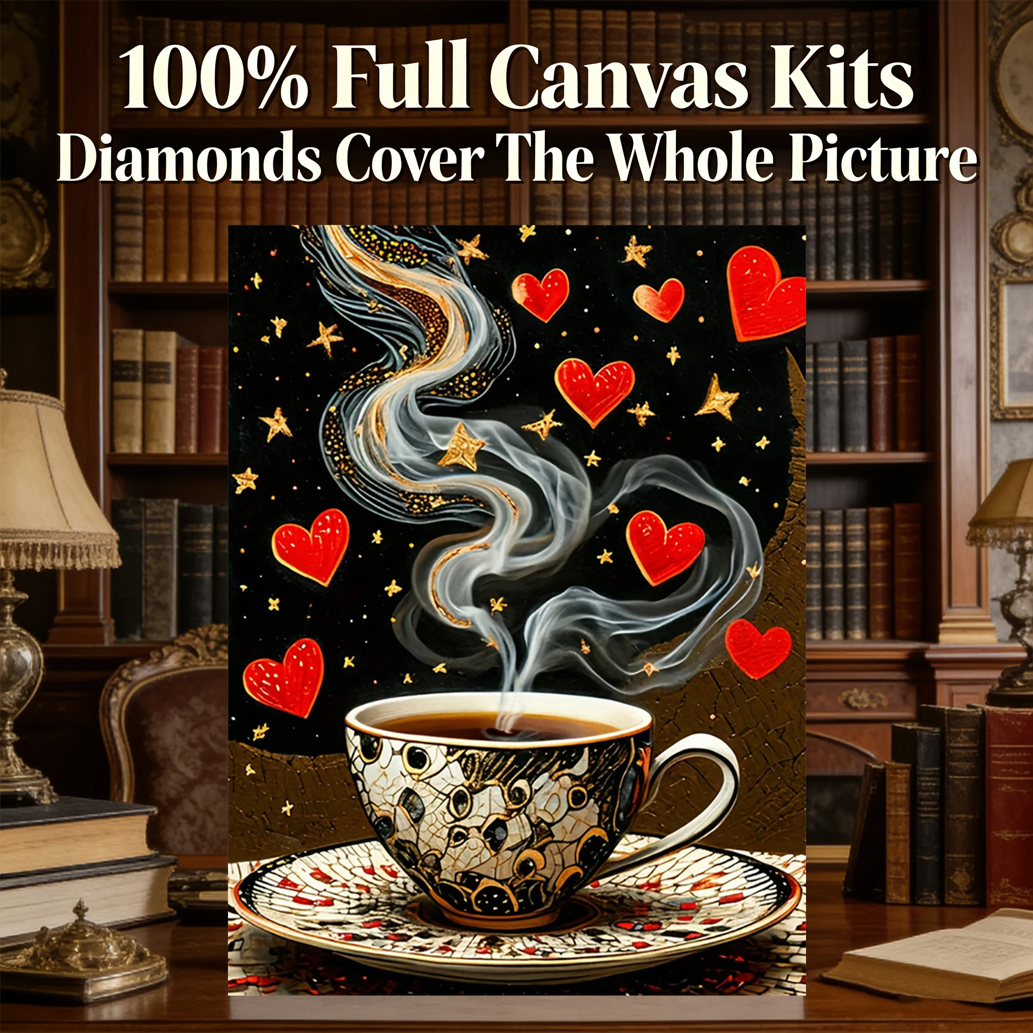 AZQSD 5D Diy Diamond Art Painting Coffee Cup Landscape Full Kits Adult Crafts Handmade Diamond Mosaic Heart Home Decor