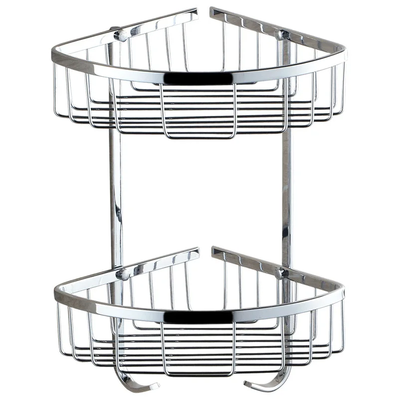 Bathroom Shelves Corner shelf Chrome Stainless Steel 304 Wall Bathroom Shelf Shower Caddy Rack Bathroom Accessories Shelves
