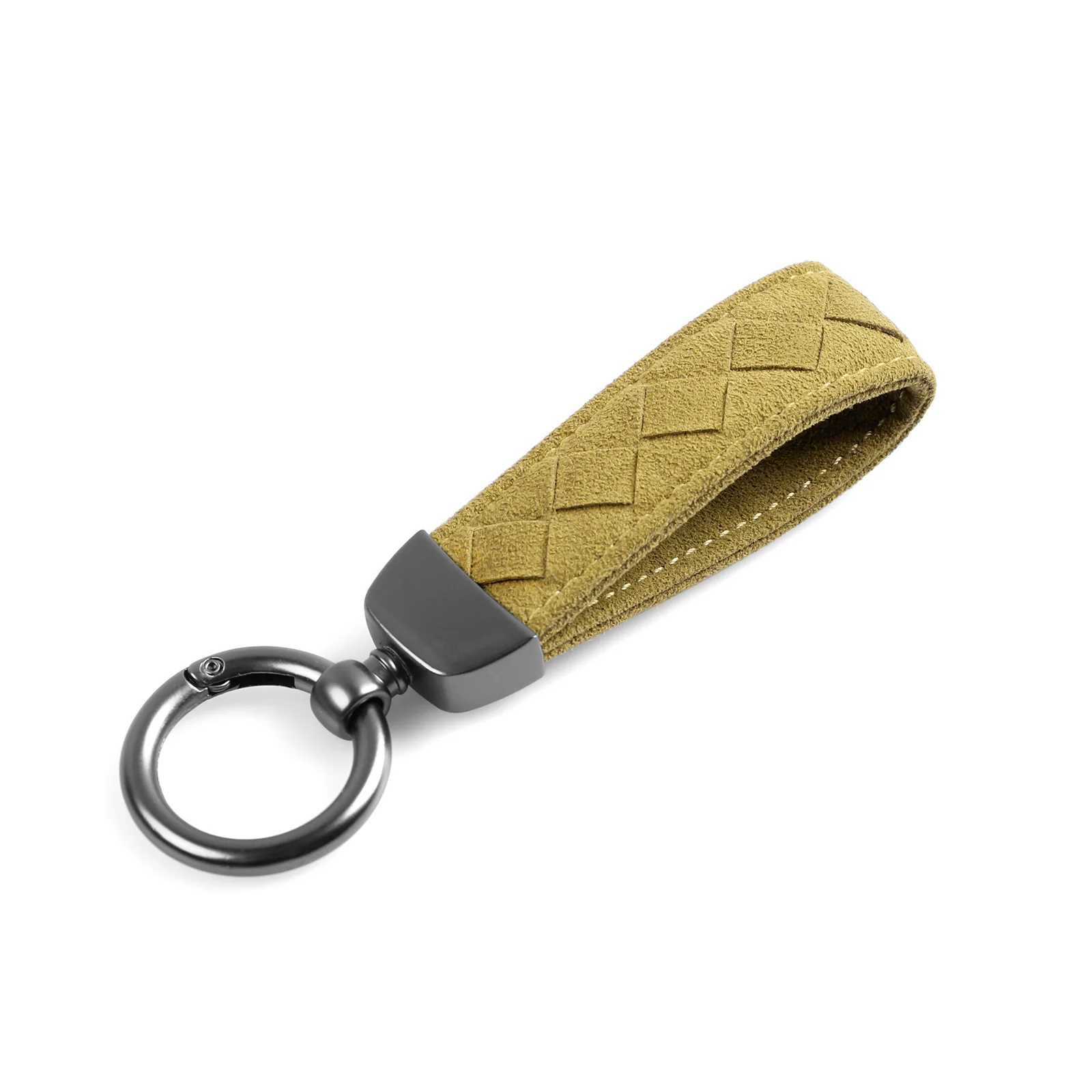

Alfanxi Car Key Ring,Car Keychain Clip Italy Alcantara Material Universal Key Chain