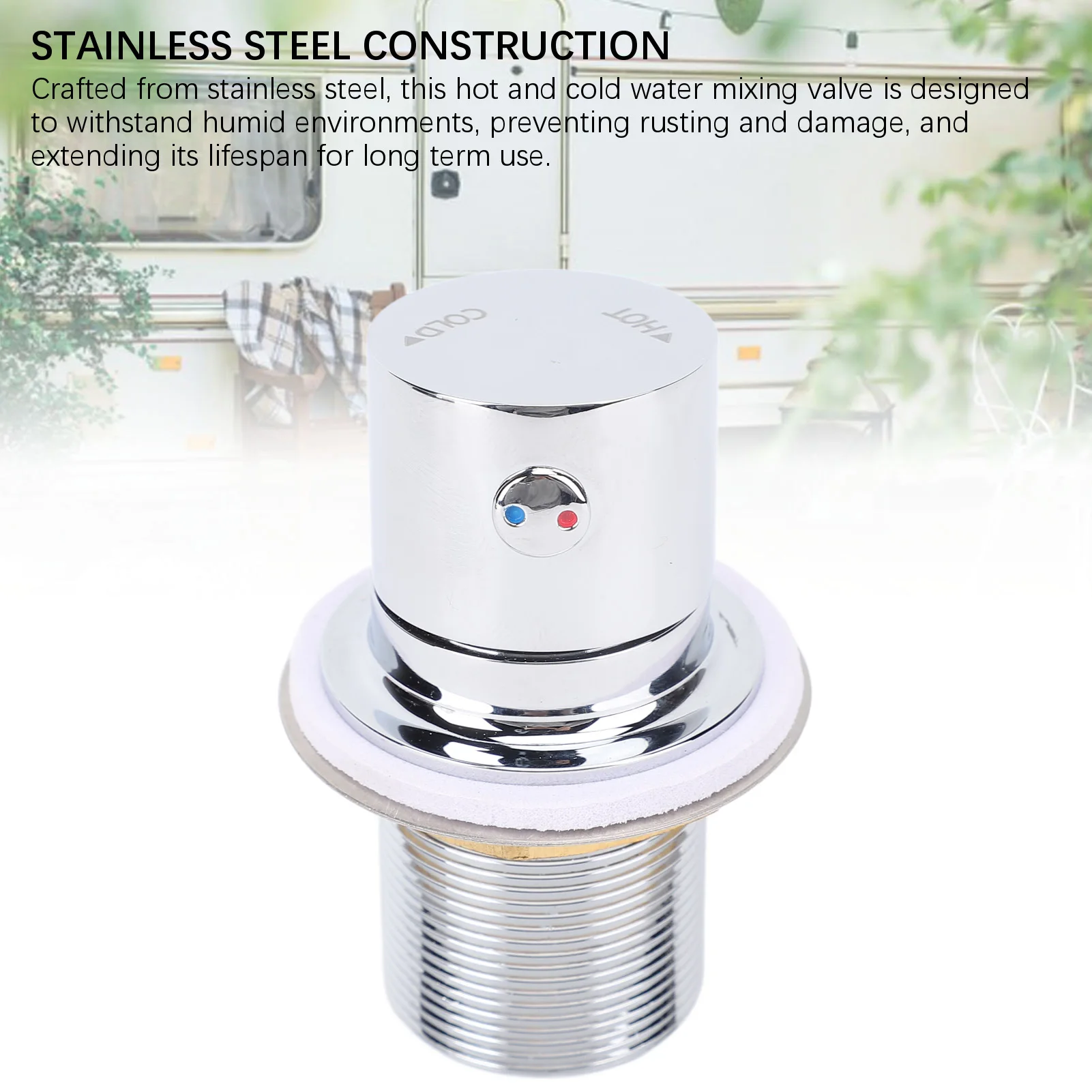 RV Embedded Shower Mixer Valve Stainless Steel  Control Rustproof Hot Cold Water Mixer Valve High Strength for Yachts