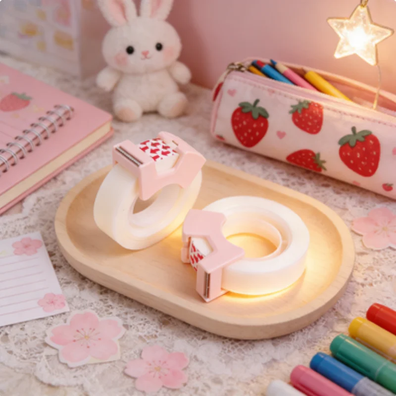Writable Correction Tape with Cutter for Clean Lines, Invisible Labeling Adhesive Tape for Neat Edits, Essential Desk Stationery