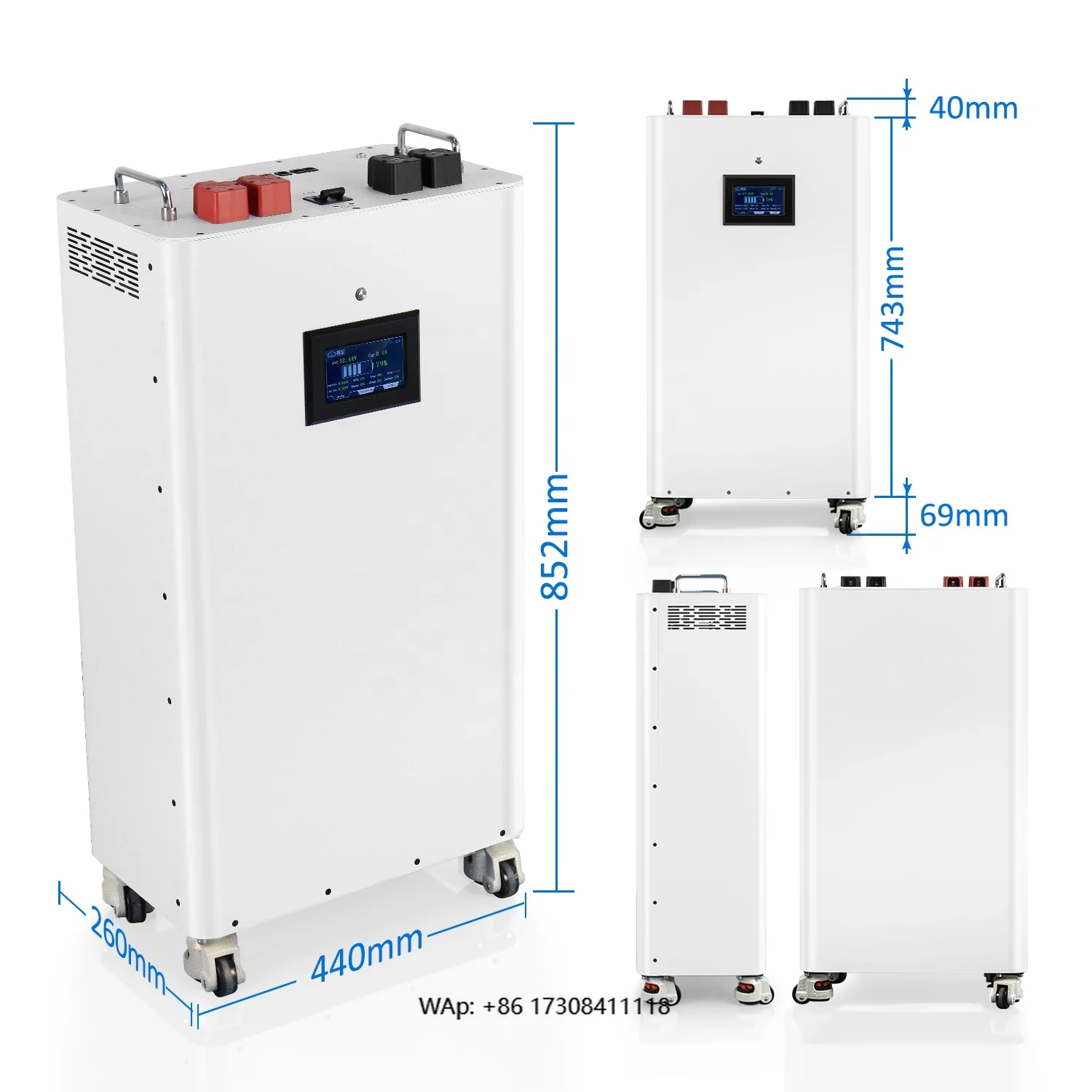 EU Stock 16kWh 51.2V 314Ah Lifepo4 Lithium Solar Vertical Battery WIth V19 for Home Energy Storage System