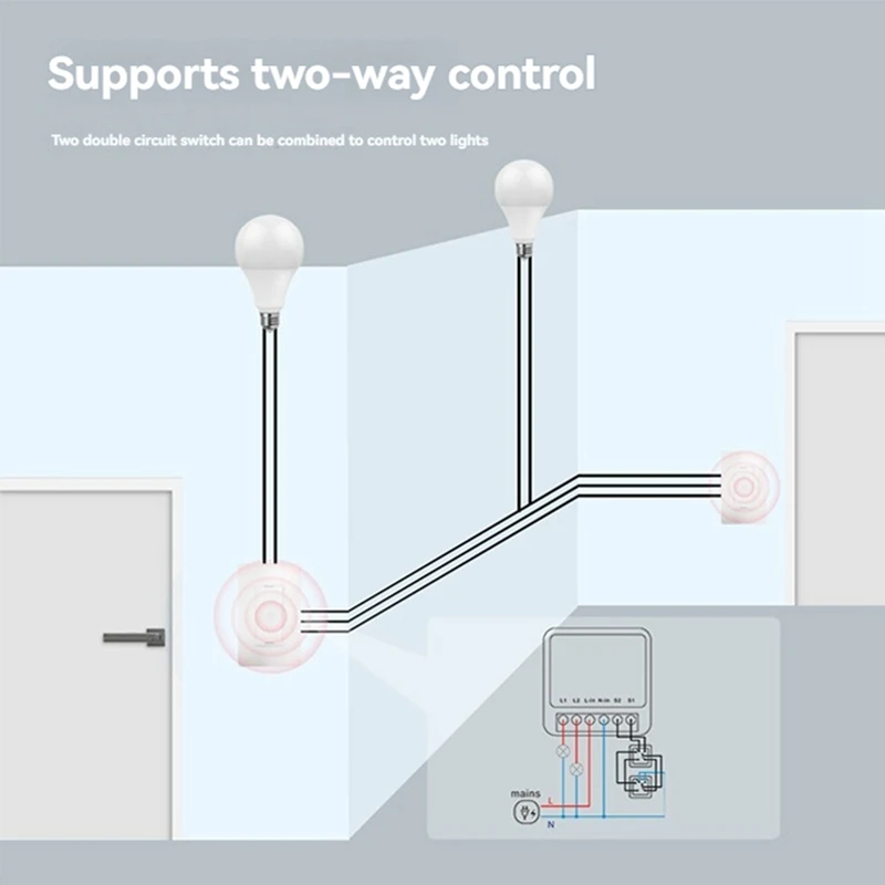 Módulo de interruptor de relé Wifi AC100-240V, funciona con Alexa Home, Mini Módulo de interruptor inteligente