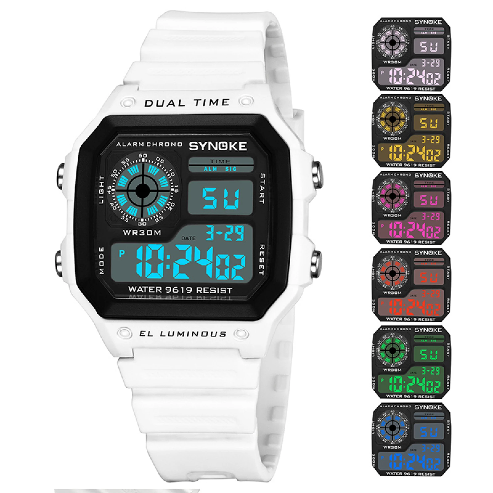 Luminous Casual SYNOKE Digital Watch Alarm Sports Wristwatch Waterproof Multifunctional Children's Student Electronic Watch