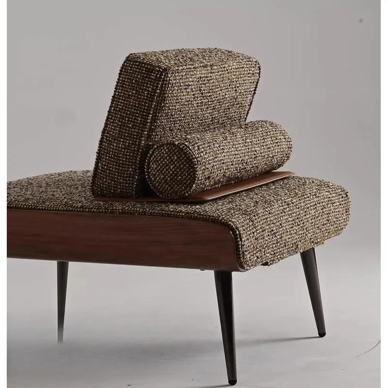 Nordic fabric sofa with detachable backrest, simple living room, small space, medieval retro style
