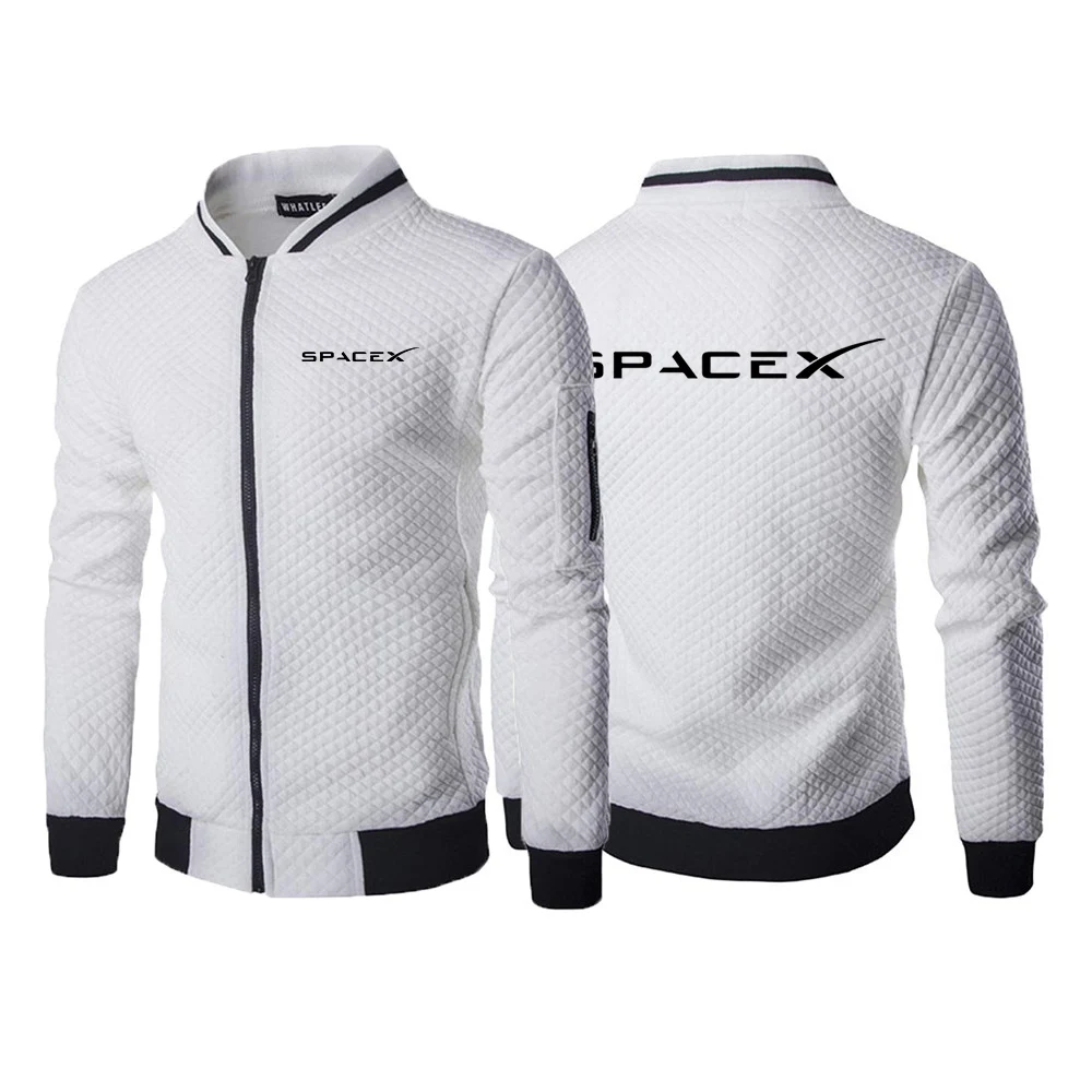 Осень 2024, мужские SPACEX SPACE X LOGO ELON, популярные топы с принтом, мужские модные универсальные повседневные куртки-пальто в студенческом стиле