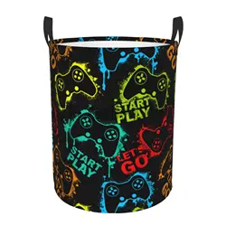 Gamer Laundry Basket Hamper Gaming Storage Basket Game Controller Toys Clothes Organizer Bin Waterproof Laundry Boys Hamper