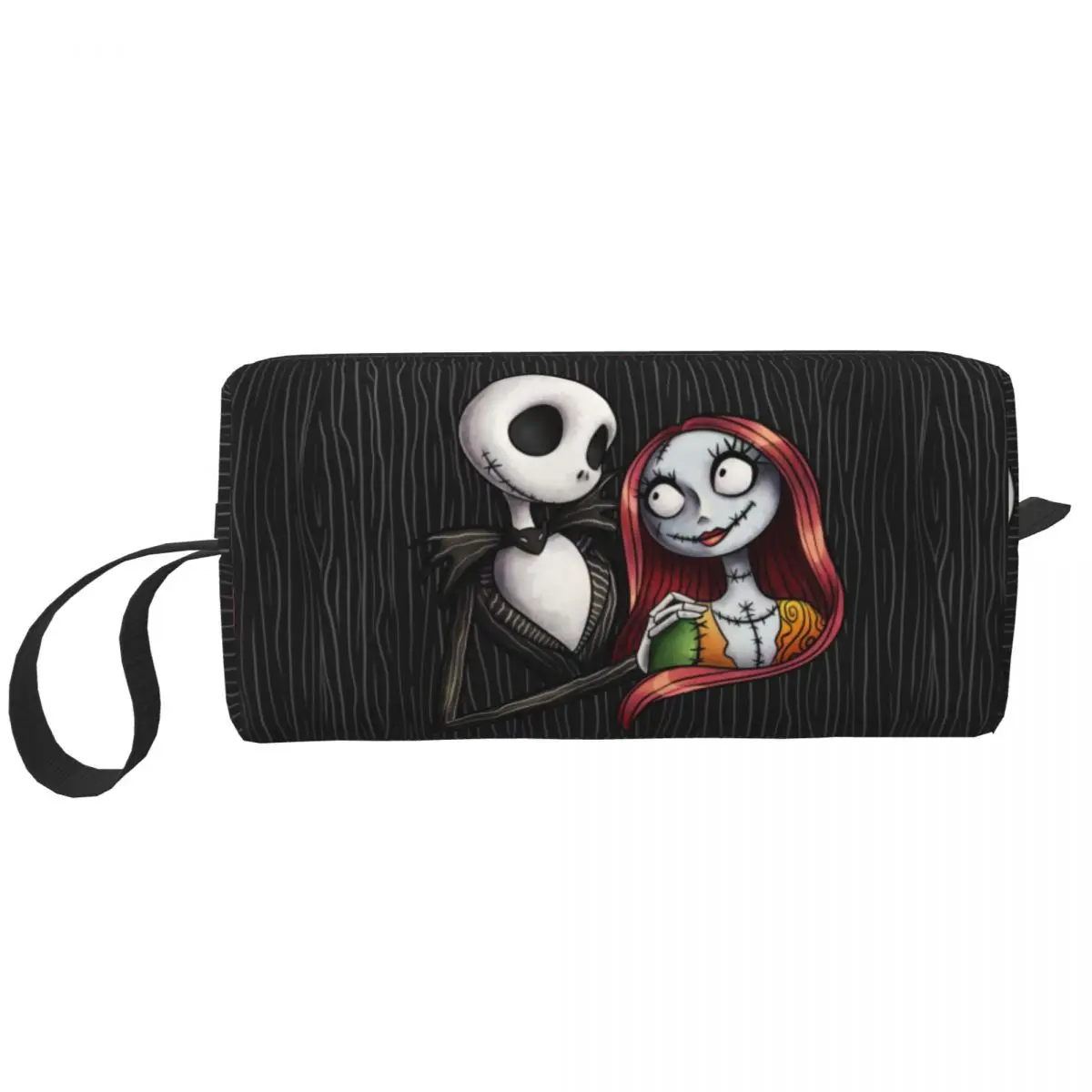 Custom Travel The Nightmare Before Christmas Jack And Sally Toiletry Bag Cute Horror Movie Makeup Beauty Storage Dopp Kit Box