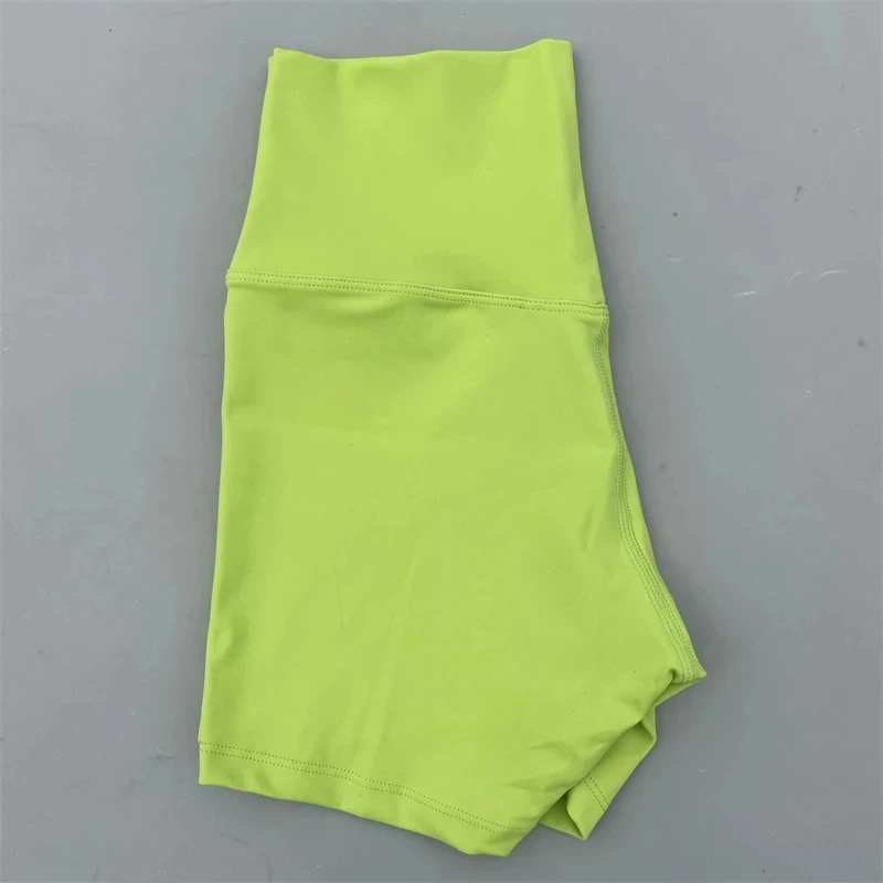 Einfarbig Enge Weiche Frauen Fitness Sport Kurze Hohe Taille Yoga Kurze Legging Hocken Beweis Umfassendes Training Sportlich – Detail 7