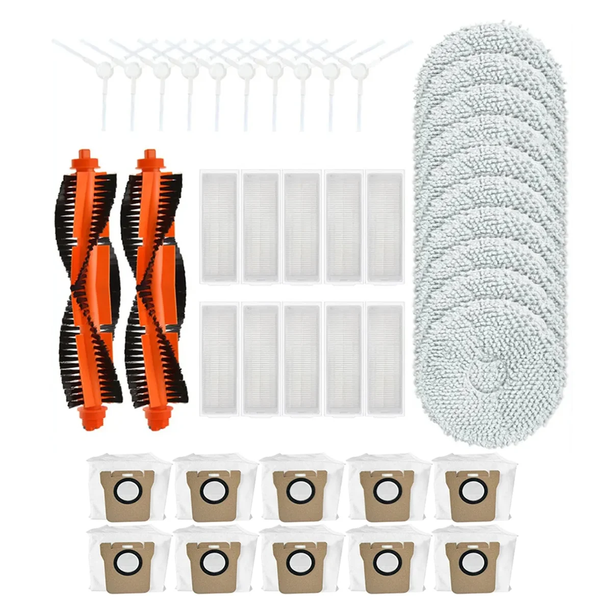 샤오미 Mijia M30 Pro / C107 로봇 진공 교체 부품, 메인 사이드 브러시 헤파 필터 걸레 천 먼지 봉투 부품