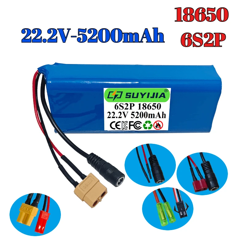 6S2P 22.2V 5200mAh Battery Rechargeable Li-ion Long Lasting Power Supply for Power Tools & Garden Equipment