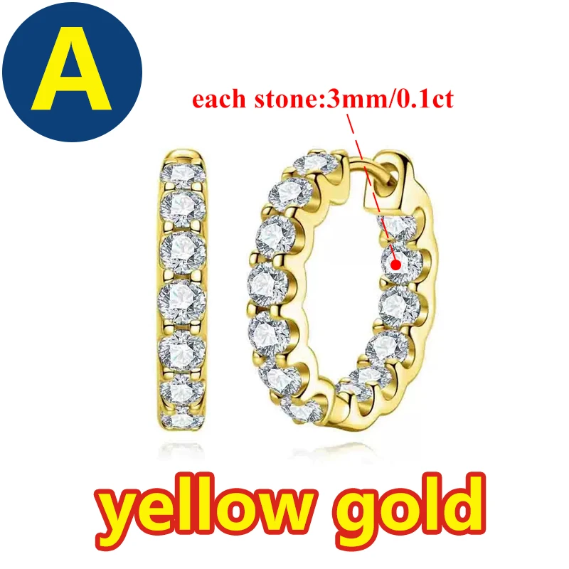 D‑Color VVS1 Moissanite Dangle Huggie Hoop Earrings S925 Sterling Silver Pass Diamond Tester Trendy Fine Jewelry Daily Party Gift For Women Girls