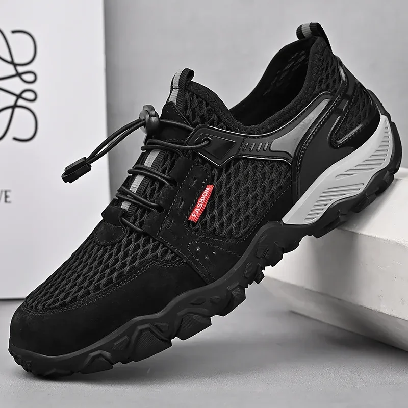 DurableLarge Size Outdoor Mesh Breathable Non-slip Wear-resistant Outsole Mountaineering Men's Shoes