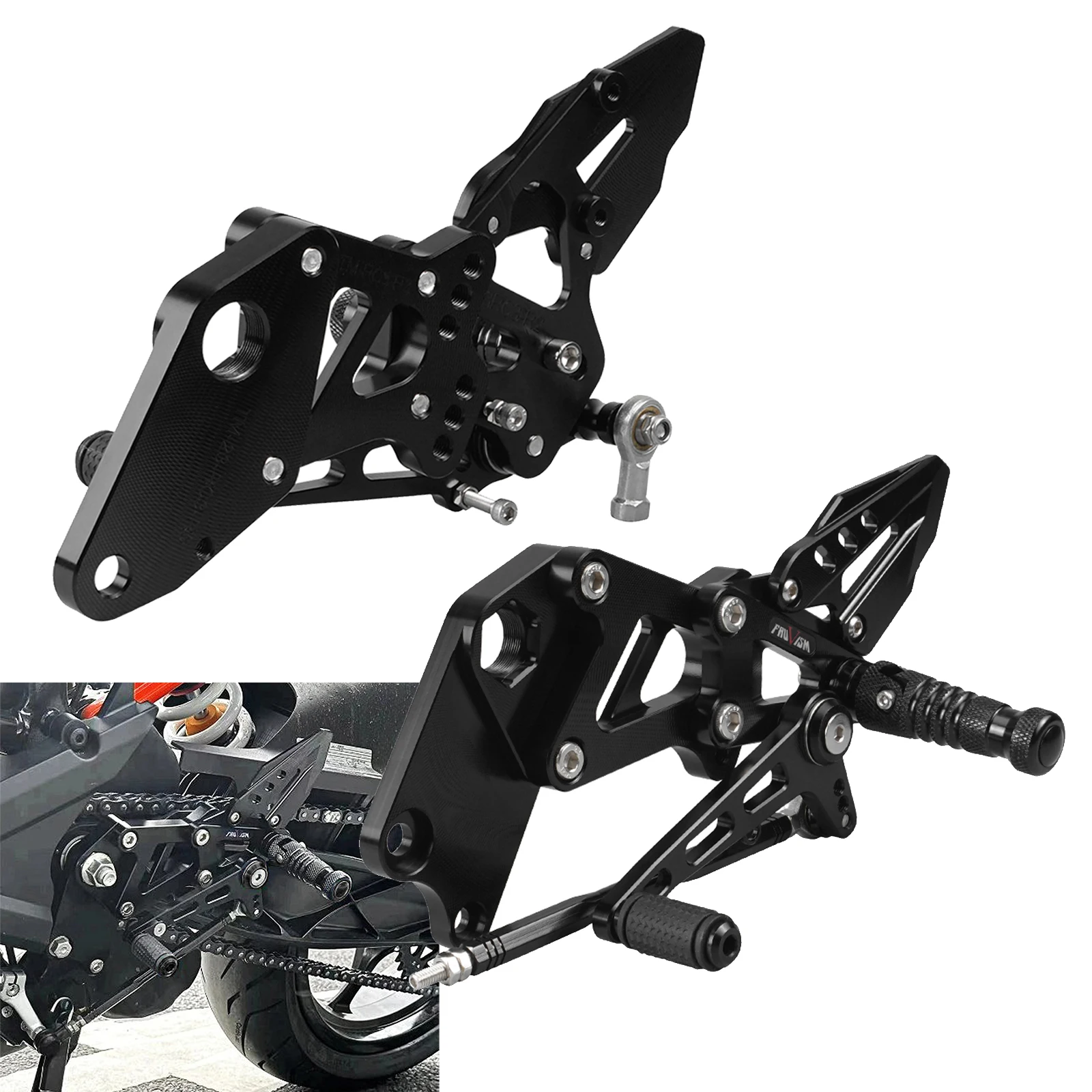 For KTM RC 390 2022-2023 Racing Rearset Footrest Foot Pegs RC390 390RC 390 RC 2022 2023