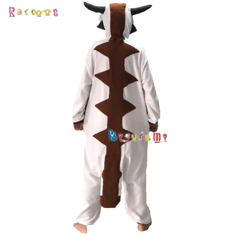 Men White Cow Onesies Pajamas the Last Airbender Appa Kigurumi Women Cosplay Costume Animal Sleepwear Suit Kids Christmas Gift