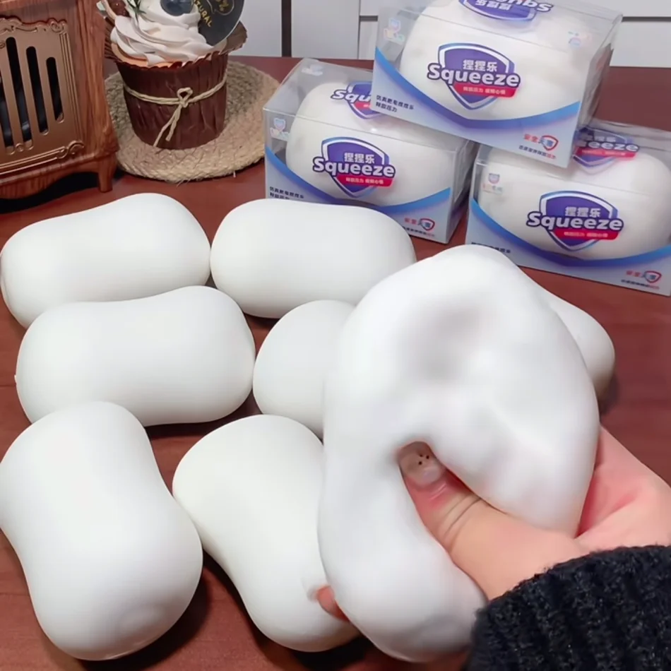 Soap Ball Squishy Soap Stress Ball Fidget Toy Crunchy Squeeze Ball Round Blocks Filled ASMR Anti Stress Toys for Kids & Adults