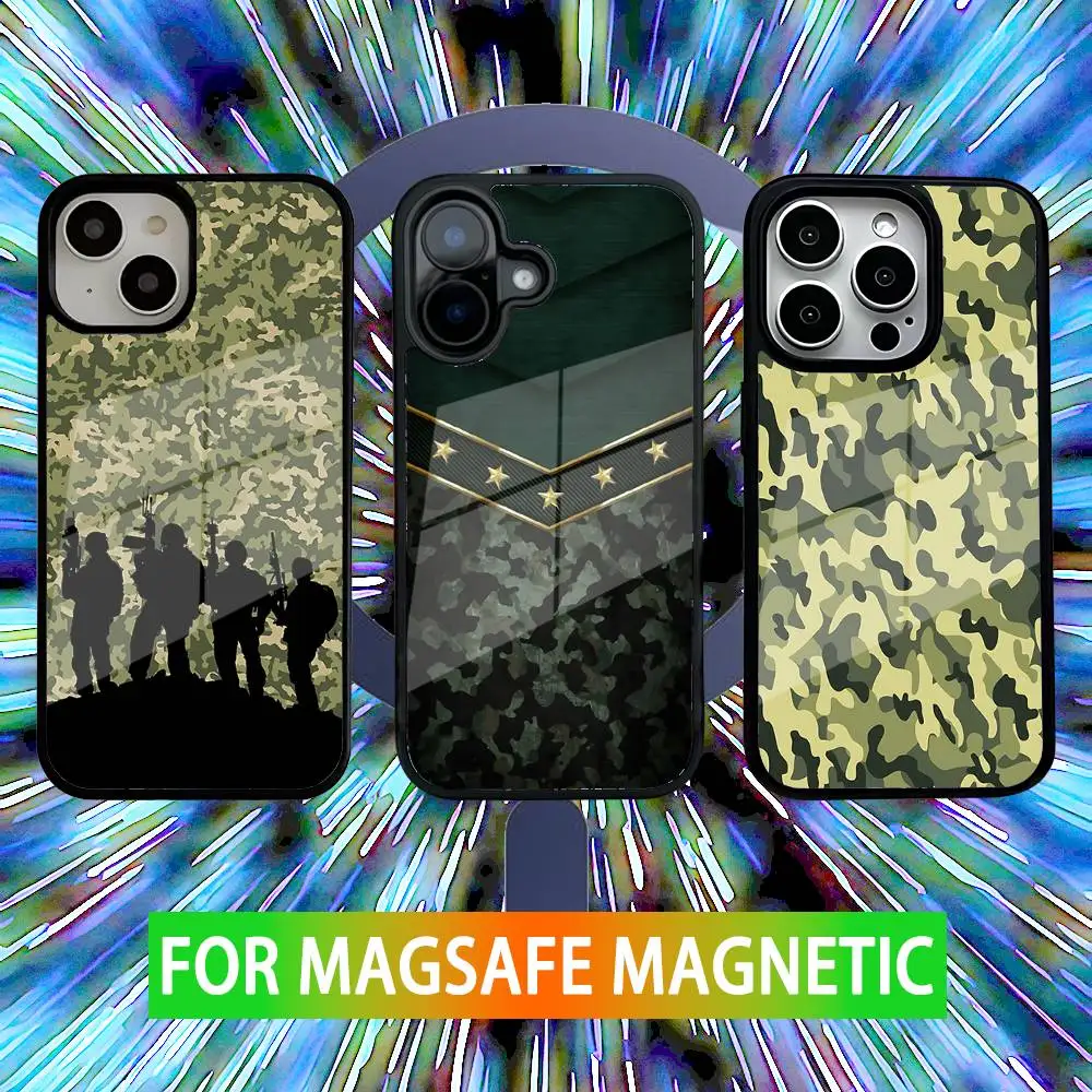

US ARMY Digital Camouflage Phone Case For iPhone 16,15,14,13,12,11,Pro,Max,Plus,Mini,SE New Magsafe Magnetic Wireless Charging
