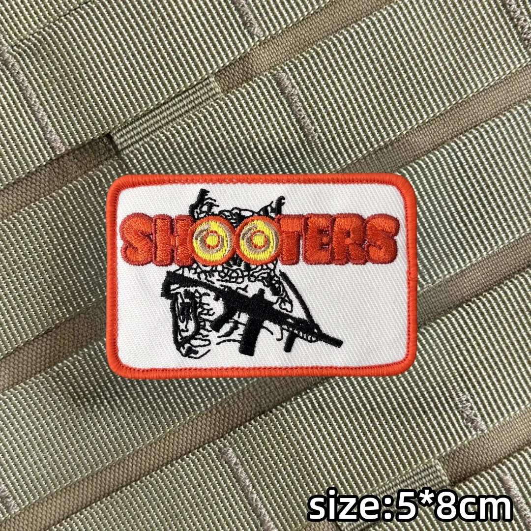 Owl Shooters Patch Tactical Morale Badge NRA Gun Enthusiast Emblem Backpack Sticker Embroidered Hook Loop Patches for Clothing