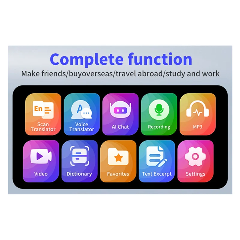 GPT WIFI Scan Translator MP3 Video Text Scanning AI Chat تسجيل ذكي جهاز ترجمة غير متصل قراءة نقطة