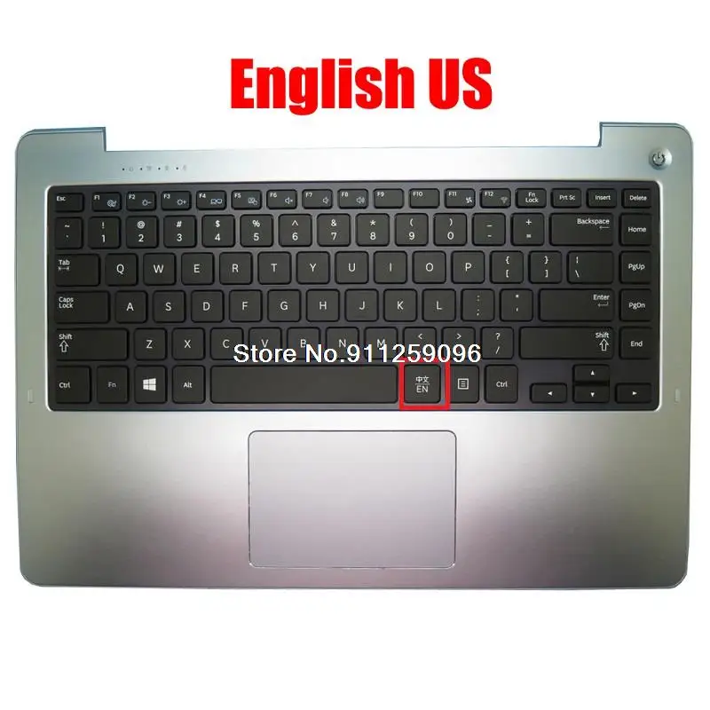 كمبيوتر محمول PalmRest ولوحة المفاتيح لسامسونج NP540U4E NP530U4E 540U4E 530U4E الإنجليزية BA75-04647F الولايات المتحدة BA75-04658A مع لوحة اللمس جديد