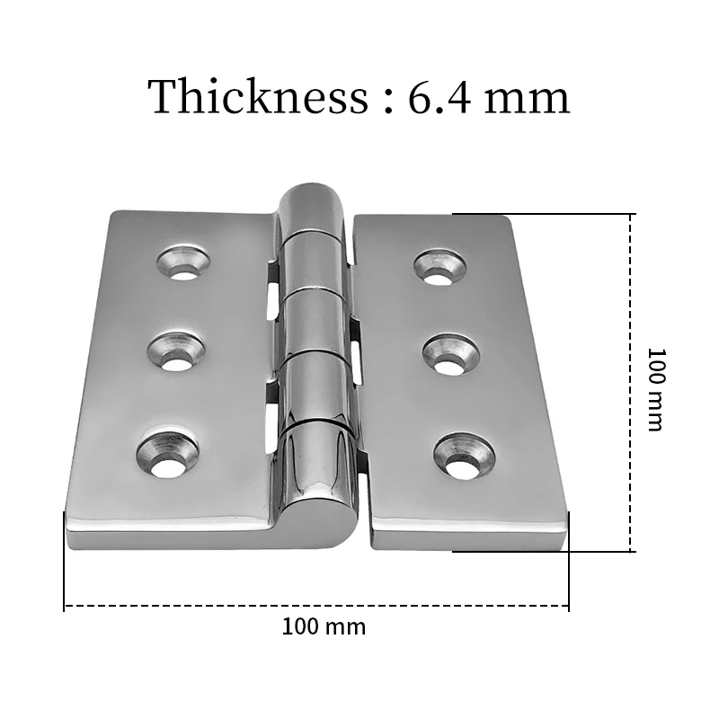 100*100mm Heavy Duty Marine 316 zawias ze stali nierdzewnej łódź kwadratowy pokład odlewany zawias do drzwi lustrzany polerowany sprzęt — zdjęcie 7