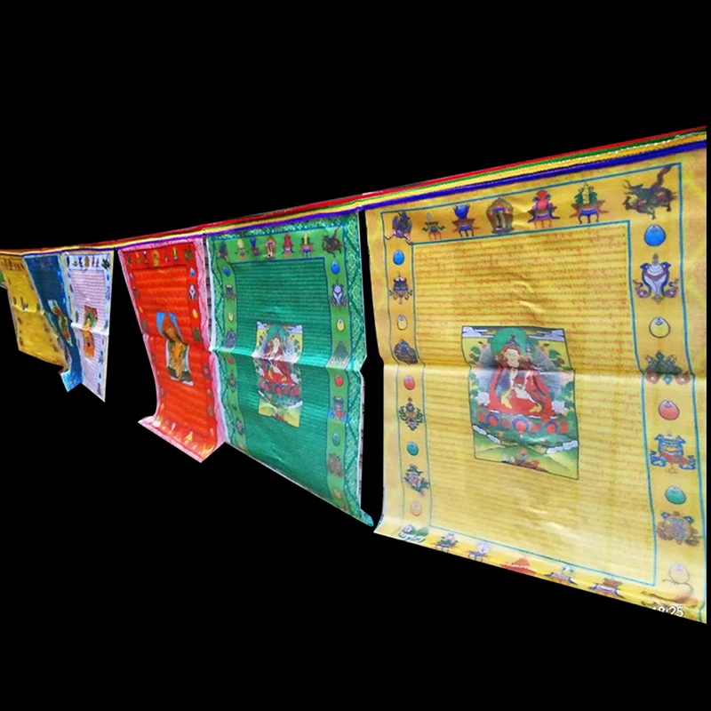 

10 in 1 Religious Flags Tibetan Buddhist Supplies Colour Print Prayer Flag