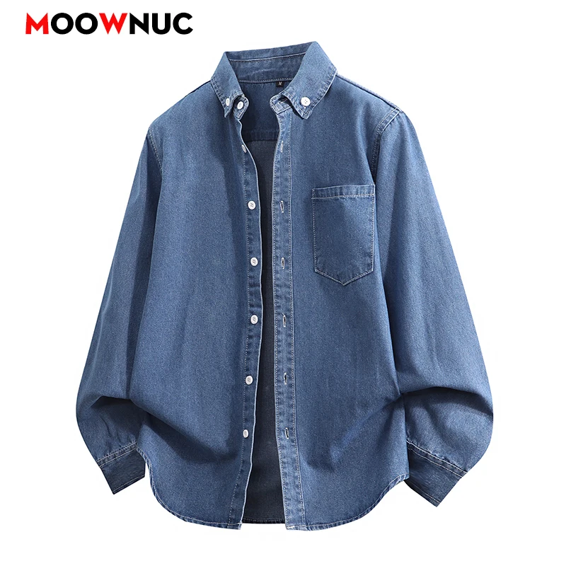 

Men's Casual Long Sleeve Shirt Summer Streetwear Lightweight Fashion Top for Men Men's Clothing Casual Cowboy Shirt Denim New