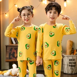 Children's Sleepwear Clothes Set Avocado Print Sleeping Pajamas Casual Autumn Kids Baby Indoor Costumes Kids Winter Underwear