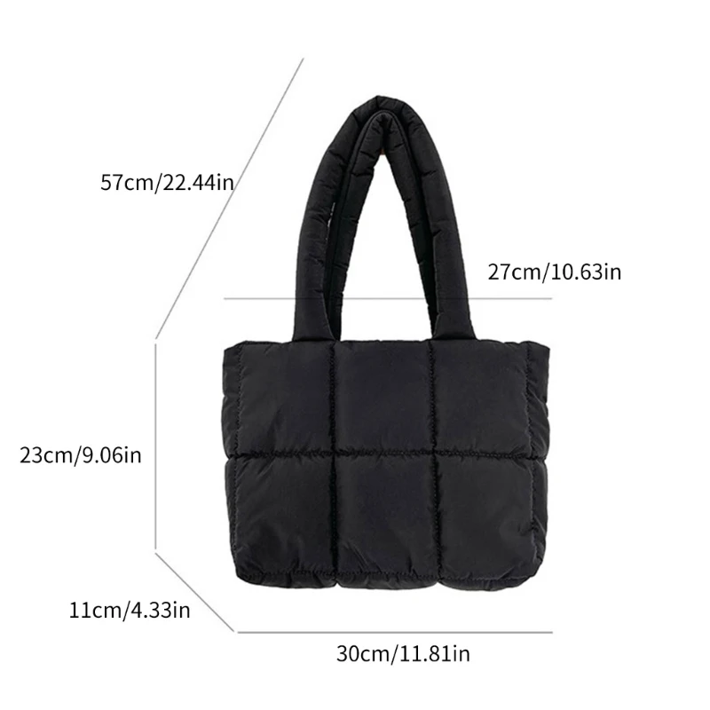 Puffer Bag Large Capacity Handbag Shoulder Bags for Women Quilted Shopping Bag