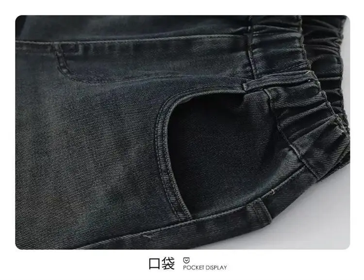 2026 Neue Kinder-Samt-Jeans mit weitem Bein für Jungen im Herbst und Winter, dicke, warme und lockere Freizeithose für 4-12 Jahre – Detail 13