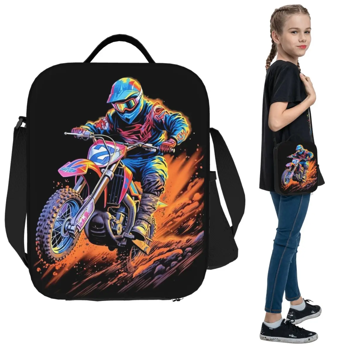 

Изолированная сумка для обеда для мотокросса, велосипеда для женщин, офисный холодильник, термосумка для еды, портативная коробка для завтрака, контейнер