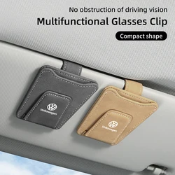 Car Sun Visor Glasses Clip Magnetic Card Eyeglasses Storage Organizer For Volkswagen VW Golf 4 6 7 GTI Tiguan Passat B5 B6 7 MK5