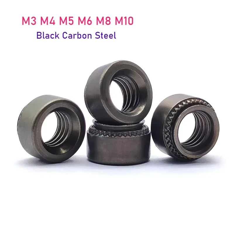 2-50pcs M3 M4 M5 M6 M8 M10 Black Carbon Steel Self-Clinching Insert Nutsert Nut Press Rivet Nut Rivnut Slab 0.8mm-3.18mm