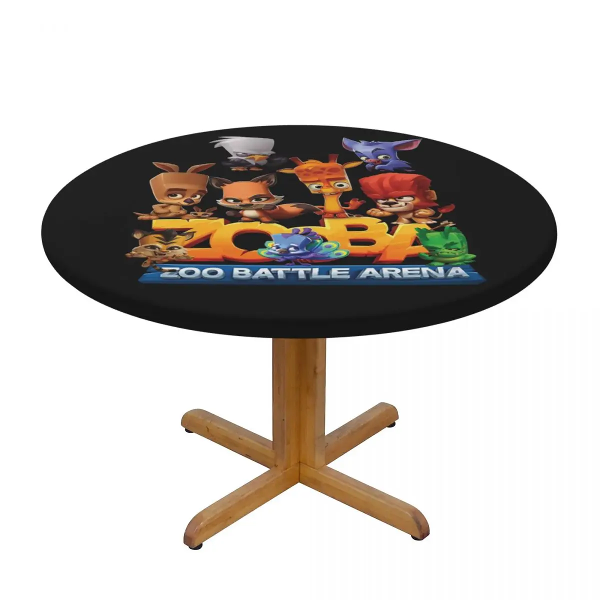 Zooba Battle Arena - Happy Waterproof Round Tablecloth Oilproof Table Cloth for Kitchen Events Dining Table Cover