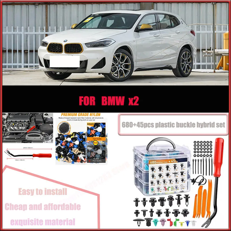 

For BMW x2 Jeep Buick Porsche Toyota Car Plastic Retainer Clips Kit 680+45pcs Auto Fender Push Pin Car Fastener Clip Mixed Set