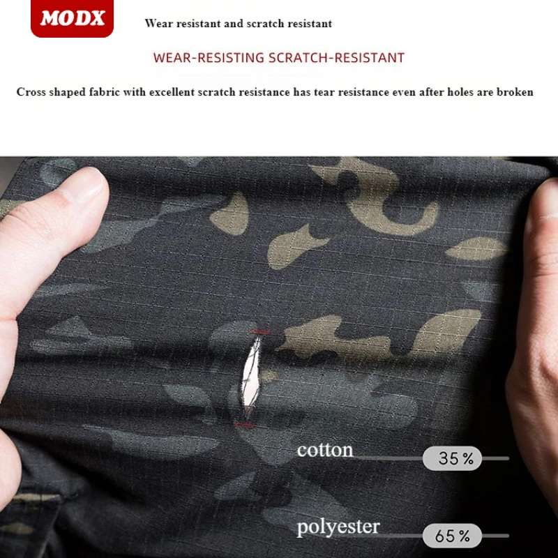 Men Tactical Camouflage Work Pants Spring Thin Breathable Wear Resistant Pantalons Multi Pocket Loose Elastic Combat Trousers