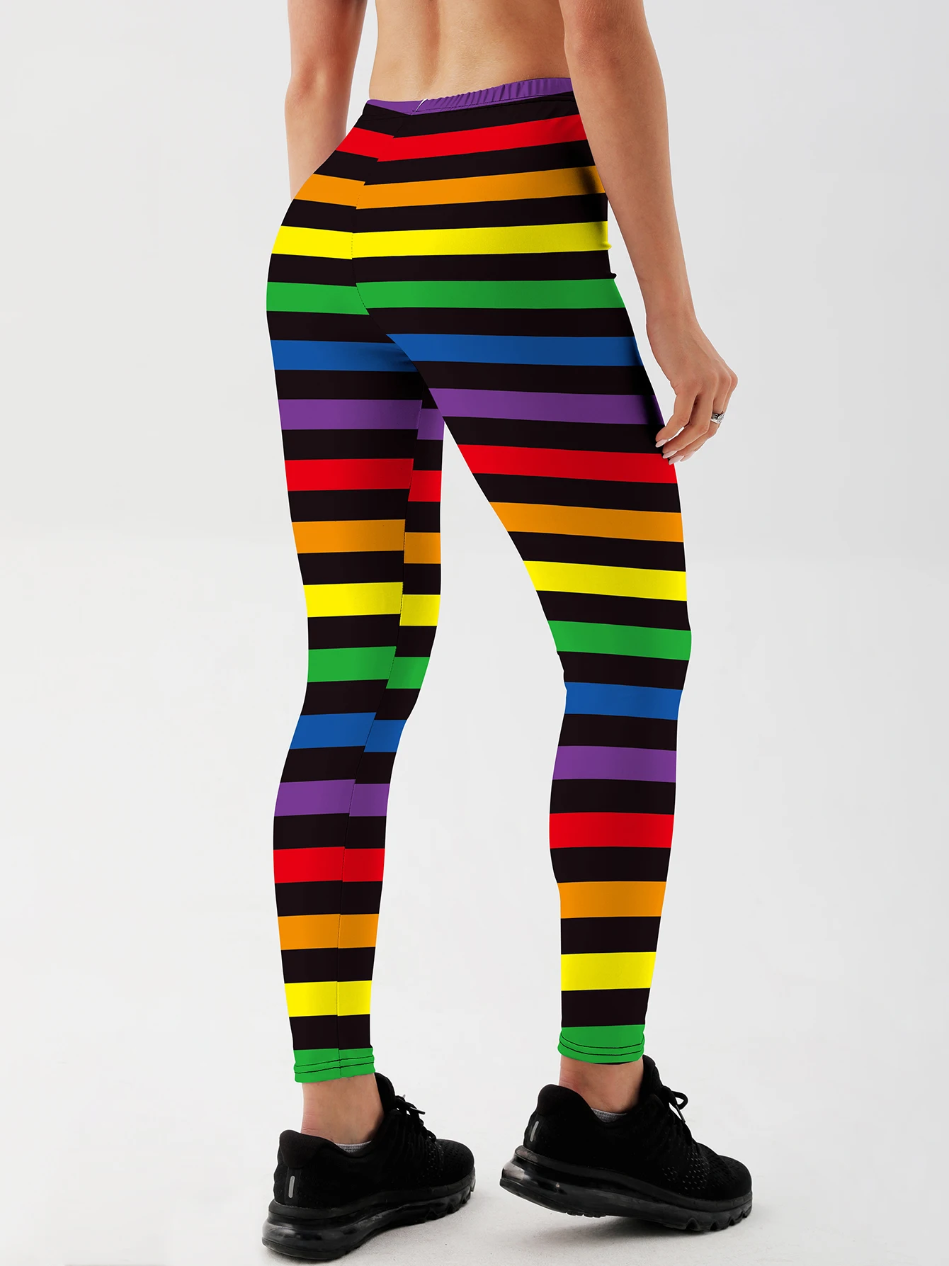 Leggings stampati arcobaleno da donna alla moda per fitness Leggings da palestra a vita alta push up da allenamento Leggings stampati da donna