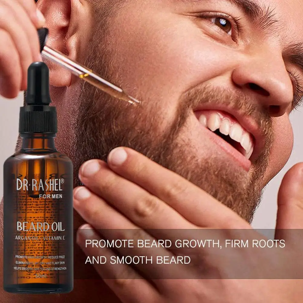 Aceite de barba para hombres, esencia potenciadora de crecimiento de barba, acondicionador sin aclarado, restaura la humedad Natural, productos de belleza