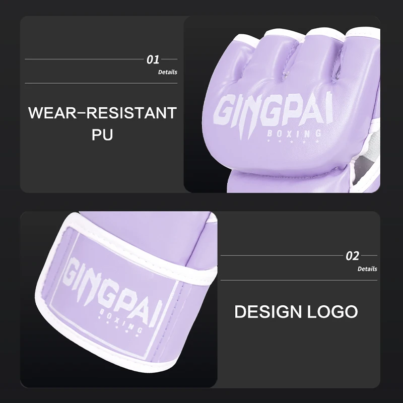 Professional MMA boxing gloves for children, thickened fighting gloves for men and women, Sanda half finger gloves for adults