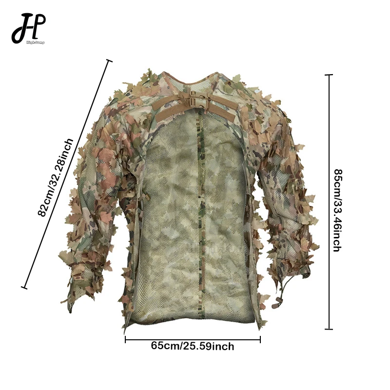 Folha biônica caça ghillie terno táticas camuflagem capa uniforme de caça roupas malha respirável airsoft tiro tático engrenagem