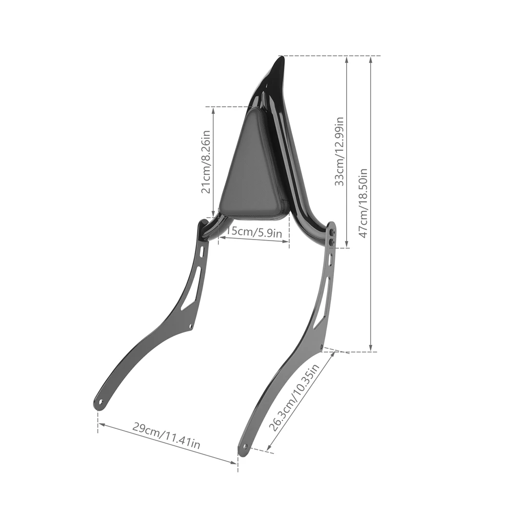للكشاف الهندي بوبر عشرين/ستين 2018-2023 مقعد الركاب الخلفي الجلدي سيسي بار مسند الظهر وسادة OEM 2882853-VBA #2