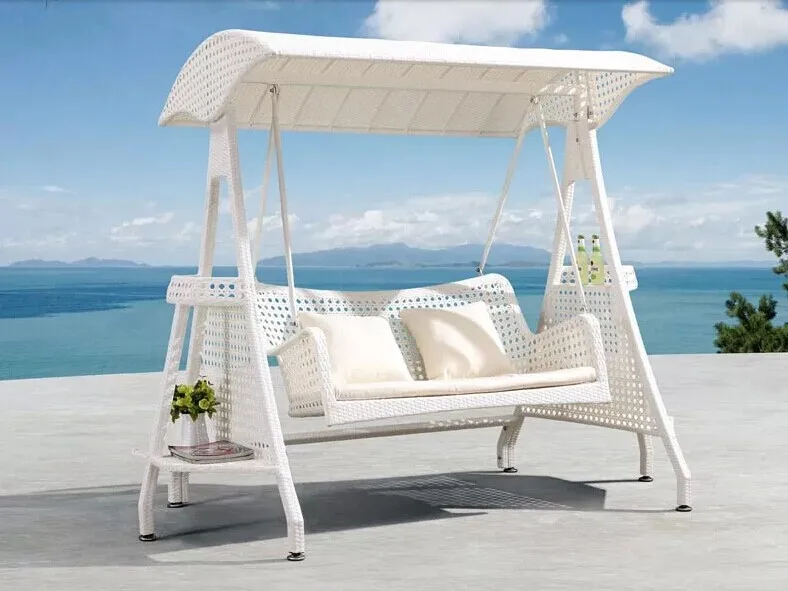 Outdoor swing rocking chair, outdoor two person three person balcony swing courtyard garden hanging basket rattan chair