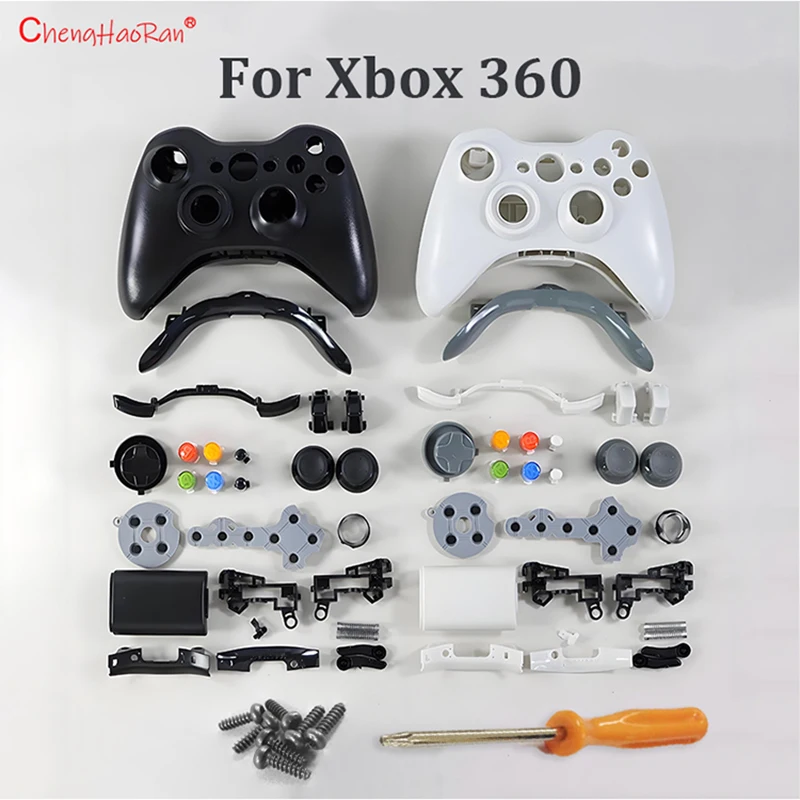 

1Set Complete Accessories For Xbox360 Wireless Controller Case Complete Set With Button Shell One Screwdriver 7pcs Screws